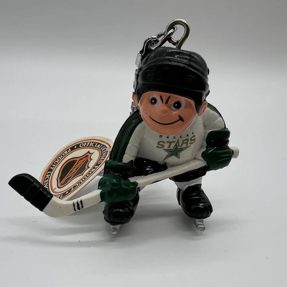 Vintage Dallas Stars Lil Sports Brat HL Hockey Player Keychain Ornament Has Tag
